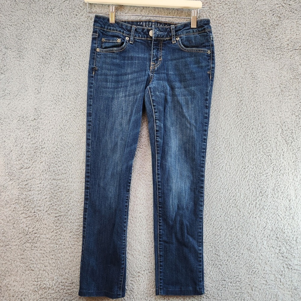 Aeropostale Jeans Women 4 Short Blue Denim Stretch Low-Rise‎ Skinny